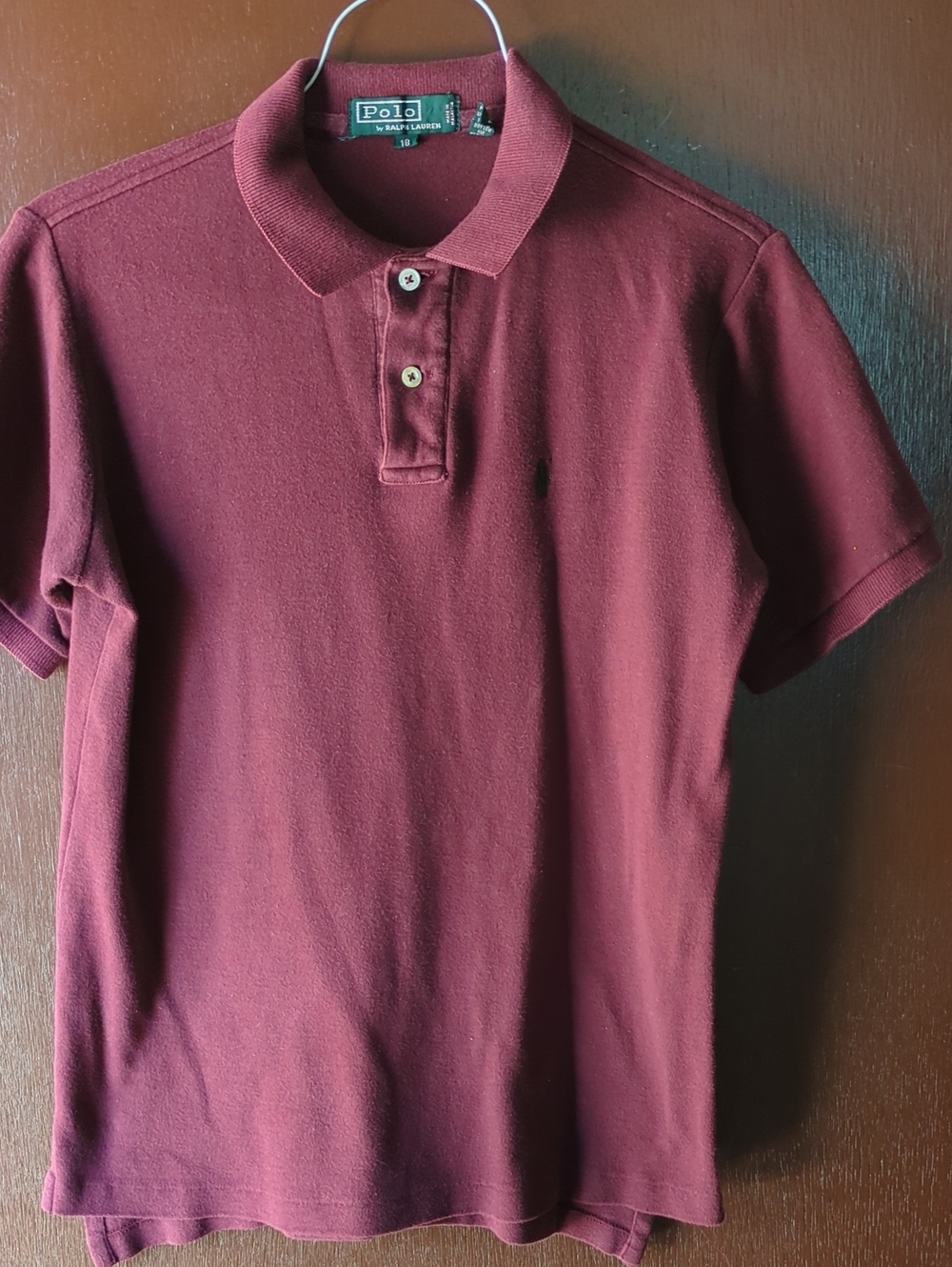 Ralph Lauren Boy's Maroon Short-Sleeve Polo Size 18